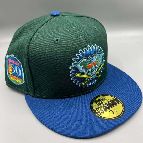 Oakland Athletics Hat Men 7 1/2 Green Blue 59Fifty‎ New Era Fitted Cap New